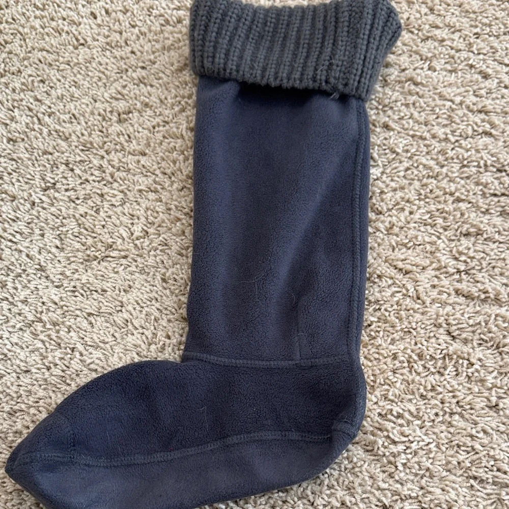 Hunter Charcoal Fleece Cardigan Stitch Tall Boot Liner Socks Womens sz  L (8-10)